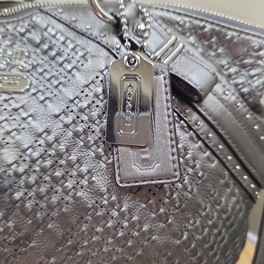 Coach Madison Woven Leather Sophia Satchel - Picture 2 of 16